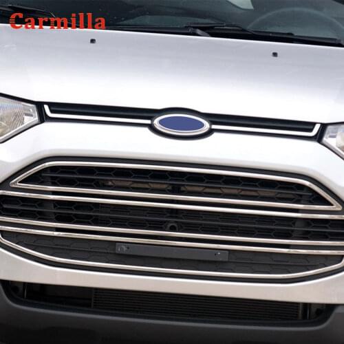 2Pcs/Set ABS Chrome Car Front Grille Decoration Cover Front Logo Side Protection Trim Sticker Fit for Ford Ecosport 2012 - 2017
