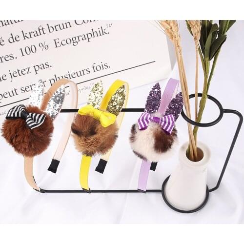 20 Pcs/Lot, Hot Sale Glitter Rabbit Ears Headband Girls Plastic Hairband for Kids Hair Accessories Hair Hopps for Party Supplies