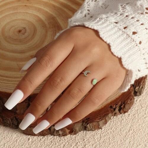 2021 New Korean Adjustable Star Moon Luminous Ring Glowing in Dark Silver Color Rings For Women Female Anel Jewelry Gift