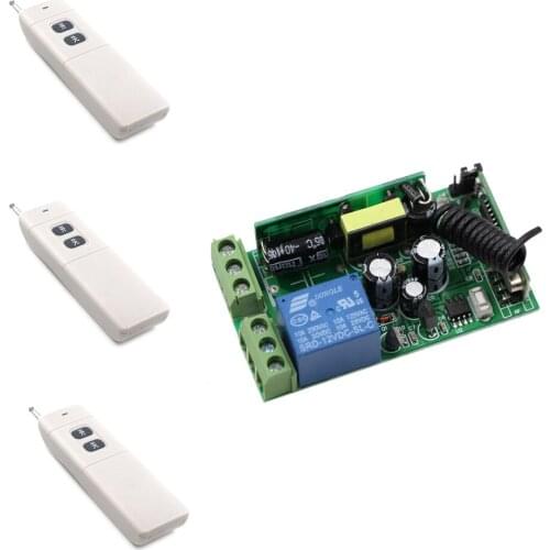 AC 85V 110V 220V 250V 1CH Wireless Relay Remote Control Switch Wireless Remote Power Light Switch , Receiver + 3 X Transmitter