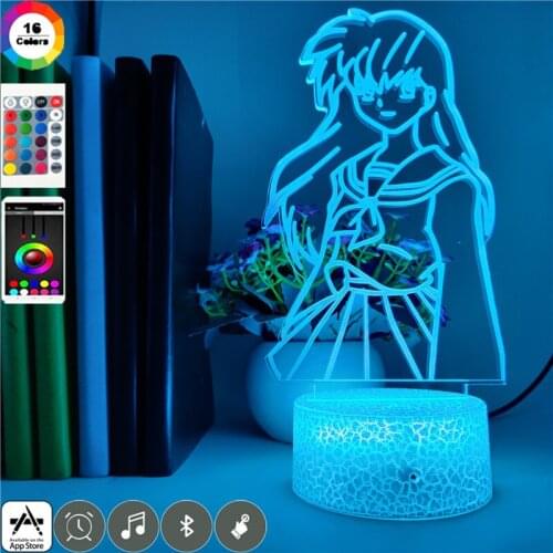 Anime 3D Led Night Light Baby Room Desk Lamp Inuyasha Higurashi Kagome Nightlight Fans Friends Suprise Present Bluetooth Speaker