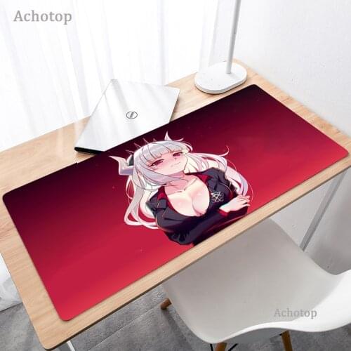 Large Anime Mousepad Gamer Helltaker XXL Gaming Mouse Pad PC Computer Rubber Otaku Locking Edge Fashion Laptop Notebook Desk Mat