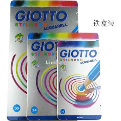 Giotto stilnovo acquarell,wooden pencils Metal tin,Watercolor Pencils, Acquarellabile 3,3 mm Core,Safe and Nontoxic for Children