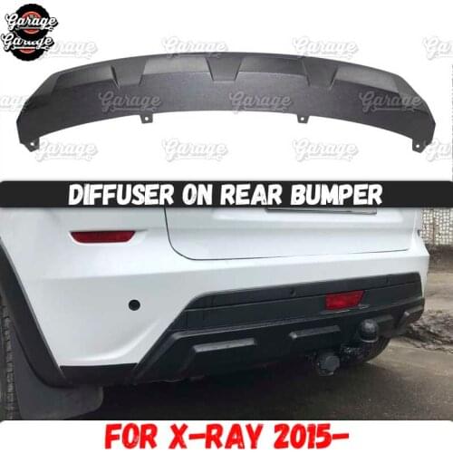 Diffuser on rear bumper for Lada X-Ray 2015- ABS plastic skirt body kit trim accessories cover sport pad car styling tuning