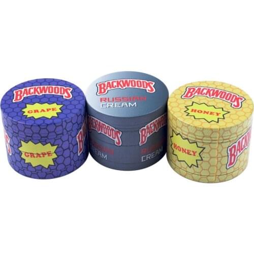 Smoke Accesoires Backwoods Zinc Alloy Smoke Grinding Machine Full Color Printing 4-layer 50mm Zinc Alloy Grinding Machine