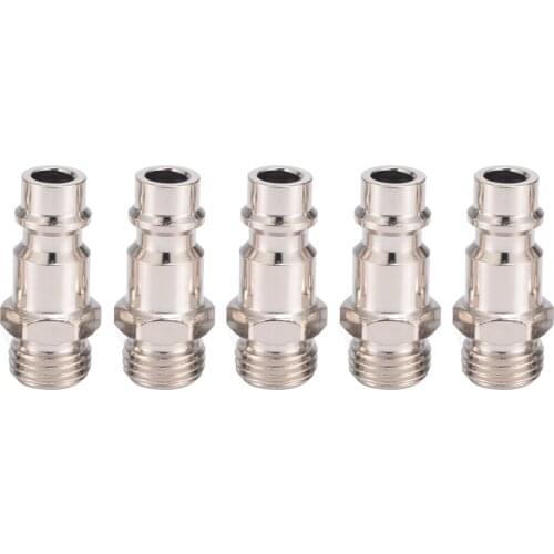 5pcs/set Euro Air Line Hose Fitting Air Compressor Connector Quick Release Coupler Plug Socket Connector 1/4" BSP Male