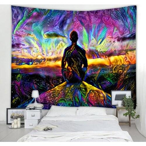 Night back tapestry Mandala decoration tapestry Bohemian hippie decoration blanket Bedroom decoration tapestry