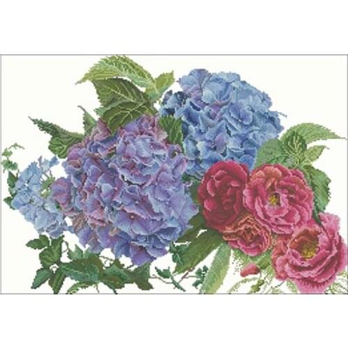 Hydrangea (2) patterns counted 11CT 14CT 18CT 28CT Cross Stitch Sets DIY Chinese Cross-stitch Kits Embroidery Needlework