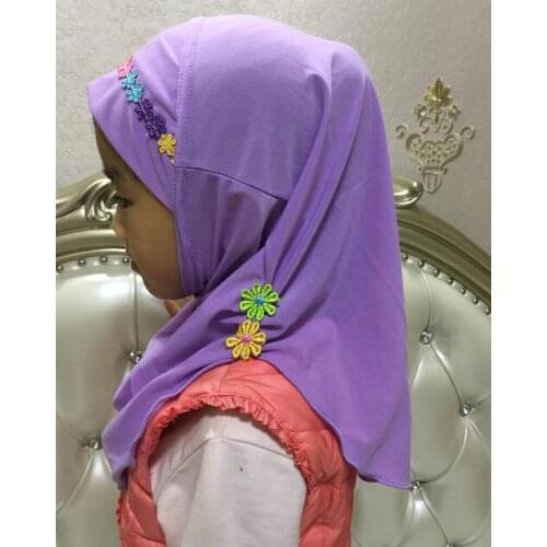 H1084 beautiful small girl hijab with small flowers,latest small muslim scarf,fast delivery
