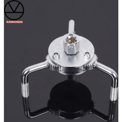 KAWOSEN 3-Jaw Design Two Way Handy Auto-Adjustable Oil Filter Wrench Remover Tool 3/8" Square Drive Socket 1/2" Adaptor OFRT01
