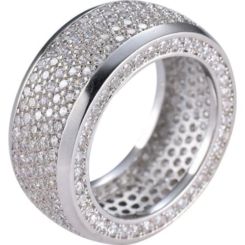 Hip Hop Cubic Zirconia Rings Iced Out High Quality Micro Pave CZ Rings Women Men Finger Ring Bling Bling Jewelry