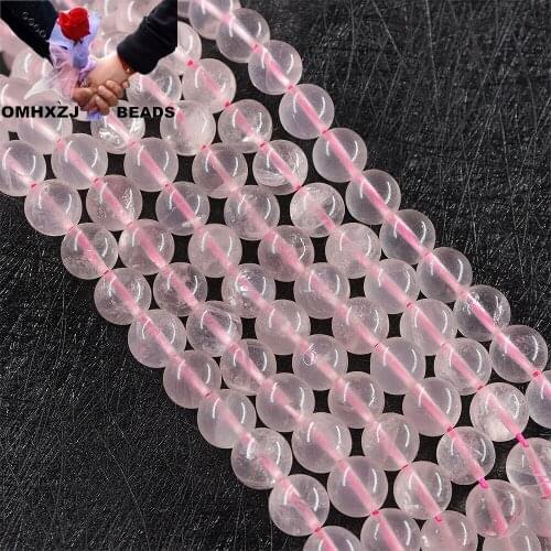 OMH Z54 4 6 8 10 12 14mm Jewelry DIY Making Bracelet Necklace Round Natural Powder Crystal Translucent Jade Loose Spacer Beads