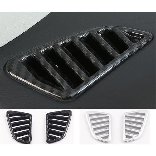 For Nissan Navara NP300 2017 2018 2019 Carbon Fiber Side Dashboard Control Air Condition Vent Cover AC Outlet Trim accessories