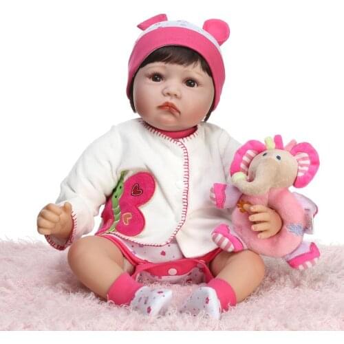 Cute bebe reborn doll 22 inch handmade soft real touch silicone baby reborn dolls gift xmas present bonecas