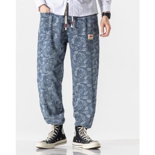 Mens Jeans Autumn Winter New Mens Clothing Vintage Retro Embroidered Chinese Style Jeans Trousers Male