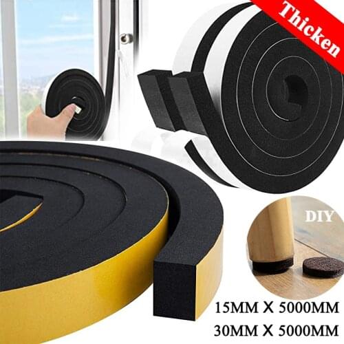 5M Self-adhesive Door Window Sealing Strip Weather Stripping burlete puerta casa Soundproof acoustic foam mousse acoustique