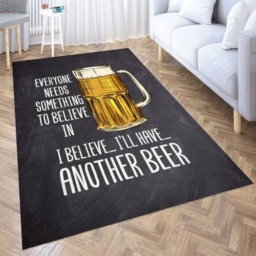 Beer Lover Wall Decor Carpet for Living Room 3D Anime Cartoon Rug Gamer Teen Room Bedside Lounge Rug Kids Children Floor Mats