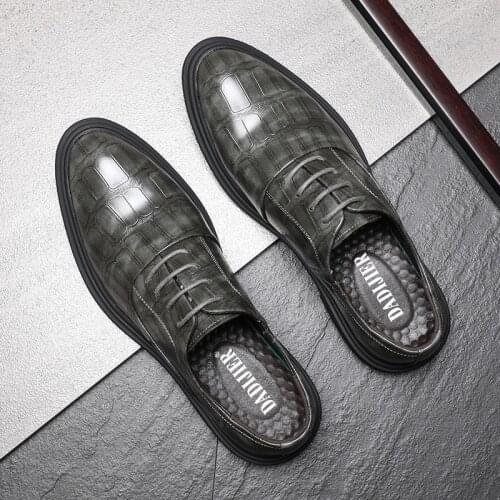 New Vintage Italian Casual Men Shoes Spring Autumn Formal Dress Leather Shoes Business Wedding Oxfords Loafers High Quality