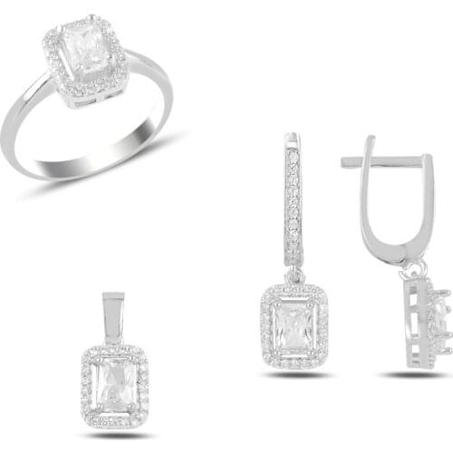 Silver 925 Sterling Zircon Cubic Zirconia Set