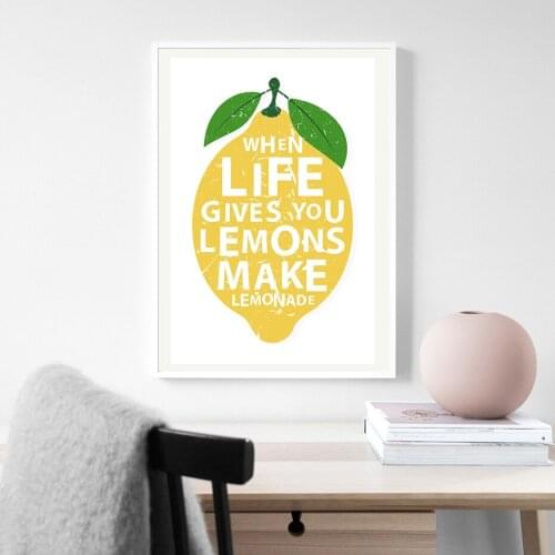 Modern Kitchen Decor Canvas Painting When Life Gives You Lemons Make Lemonades Quotes Art Poster Wall Picture for Living Room