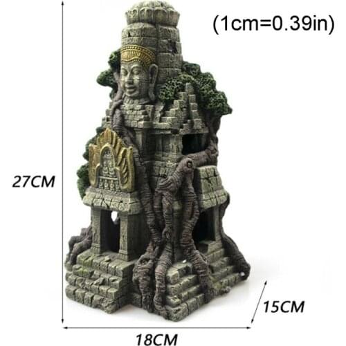 Vietnamese Temple Fish Tank Landscaping Ornament Simulation Crafts Aquarium Decorations Fish Entertainment Hiding Place P15D