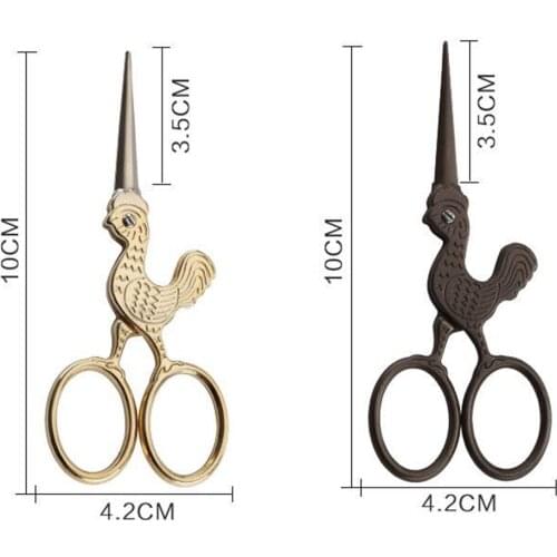 Vintage European Chicken Style Scissors for Embroidery, Sewing, Arts, DIY Craft and Needlework 3.9 inches