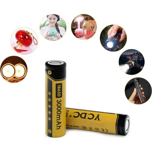 YCDC Original 18650 Battery Rechargeable Lithimu batteries 3000maH bateria 18650 Rechargeable Battery 3.7v Li-ion for flashlight