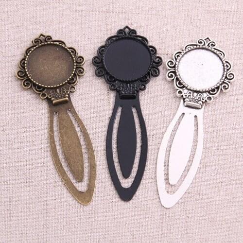 1pcs Three Color 20mm Cameo Steel Round Bookmarks Pattern Cabochon Settings Jewelry Blank Charm