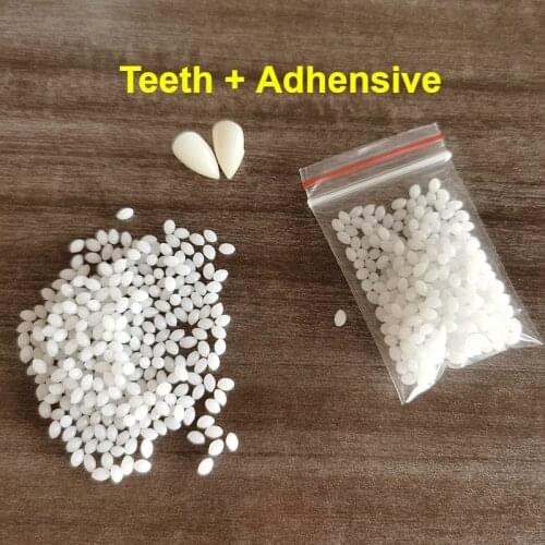 DIY Environmentally Friendly Resin Halloween Props Party 1 Pair tooth plus adhesive Dentures Props Vampire Teeth tooth