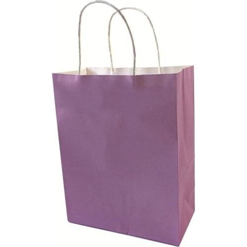 10PCS Purple color paper bag with handle 27*21*11cm Multifunction wedding birthday party gift bag Fashionable paper bags