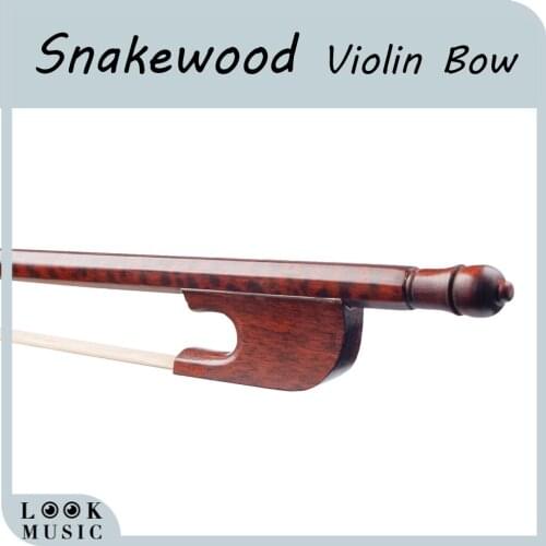 16" Viola Bow Snakewood Round Stick Mongolian Horsehair Baroque Bow Exqusite Pattern Bow