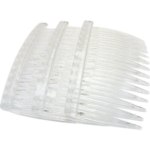 20 x Transparent color Plastic Hair Clips Side Combs Pin Barrettes 70X40mm