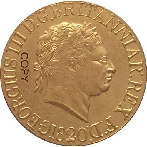 24 - K gold plated 1820 United Kingdom 1 Sovereign - George III coins copy