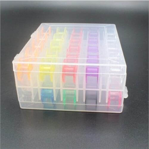 50 Pcs Shuttle Core Double Bottom Thread 50 Color 9 Color Shuttle Core Plastic Box