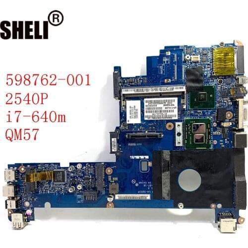598762-001 for HP Elitebook 2540P laptop Motherboard LA-5251P i7-640LM Intel QM57 Chipest GMA HD DDR3