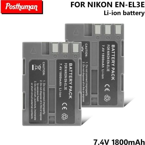 Rechargeable batteries bateria EN-EL3E EN-EL3A Battery For Nikon D90 D80 D70 D50 D100 D200 D300 1800mAh Replacement battery