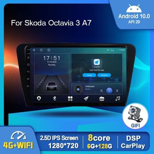 Android 10.0 For Skoda Octavia 3 A7 2013-2018 Car Radio Multimedia Video Player Navigation GPS 2 din Serero DSP Carplay No DVD