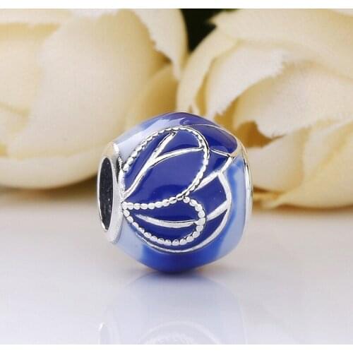 Free Shipping Authentic 925 Sterling Silver Blue Butterfly Wing Charm Fit Original Pandora Bracelet For Women DIY Jewelry Bead