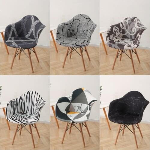 1/2/4/6Pcs High Arm Chair Cover Printed Dining Chair Covers Spandex Stretch Slipcover Seat Covers for Computer Chairs Bar Hotel