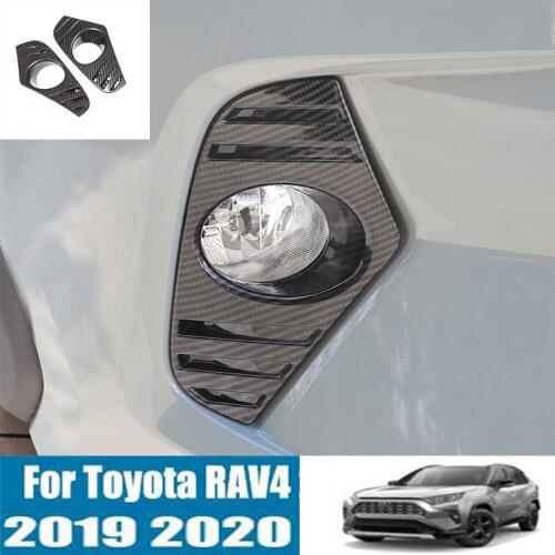 DNHFC Front Fog Lamp eyebrow cover Decoration Fog Lamp Protector frame For Toyota RAV4 RAV 4 XA50 2019 2020