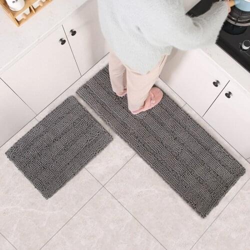Home Chenille Soft Bottom Non-slip Breathable Quick Dry Absorb Water Floor Mat Carpet Entrance Shower Room Bedroom Doormat