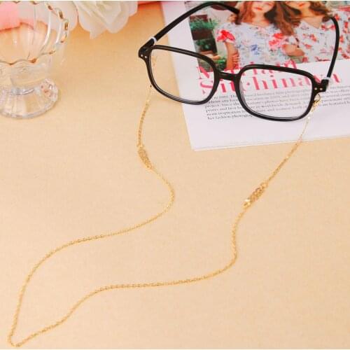 EN New Fashion Sunglasses Chain Glasses Fishbone Chain Decoration Vintage Chain Holder Cord Lanyard Necklace Eyewear Accessories