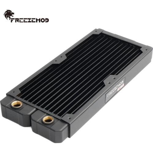 FREEZEMOD Computer Water Cooling Copper Radiator 14 Flat Tube Single Layer Copper Fin For 12cm Fan For CPU Heat Sink ,TSRP-TW240