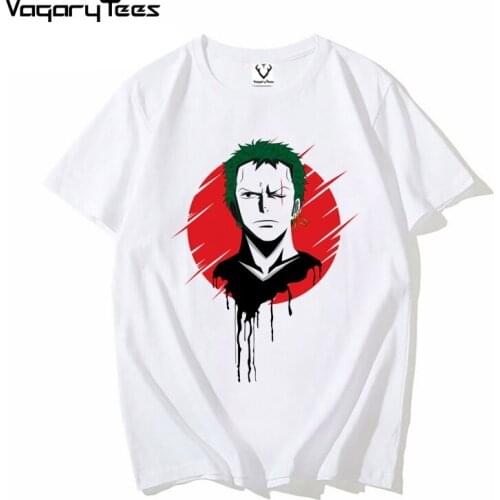 2021 Cartoon Zo-ro T shirt casual tshirt homme O neck streetwear man t-shirt boys clothes anime summer top tees