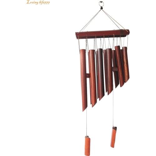 Deep Relaxing 12 Tubes Bamboo Raft Chapel Bells Windmill Wind Chimes Decor Windchime Yard Garden Outdoor Living Room Pendant