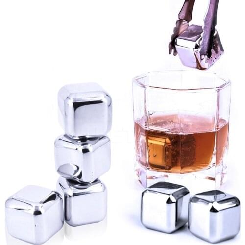 Hot Stainless Steel Whisky Ice Cubes/Bar KTV Supplies Magic Wiskey/Wine/Beer cooler Ice Coolers Holder Boxed Household Use