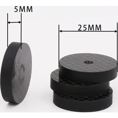 ISF0001 Black Carbon Fiber Speaker Isolation 25x5mm Spike Base Pad Shoe Feet Hifi 4pcs