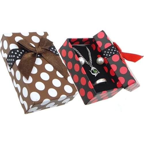 72PCs/Lot jewelry box display storage holder Necklace bracelet ring Gift Boxes Cardboard bowknot case boxes package 50x79x26mm