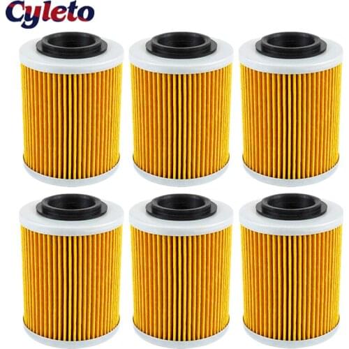 2/4/6 Pcs Cyleto Motorcycle Oil Filter for BRP CAN-AM Commander Max 800 1000 800R 1000R Maverick X3 Defender HD10 HD8 DS650