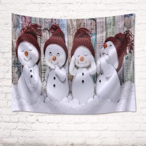 Cute Snowman Christmas Wall Tapestries Home Decoration Art